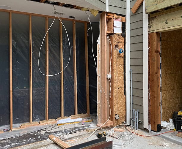 Exterior Renovation Open Wall Electrical Rough In Conduit