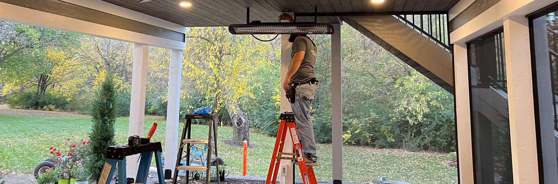Utility Electrician Working Outdoor Power Panel Large Wiring