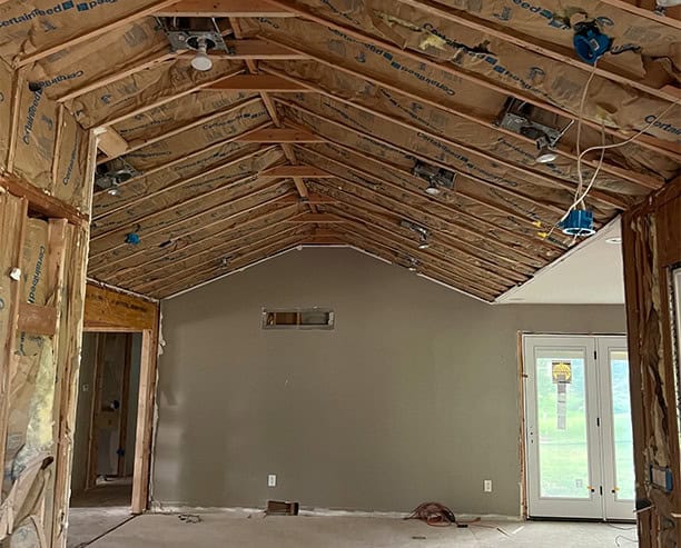 Vaulted Ceiling Insulation Recessed Lighting Remodel Wiring