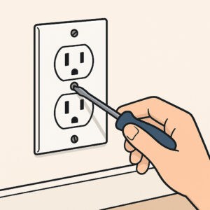 Man removing outlet cover plate