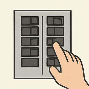 Man flipping circuit breaker
