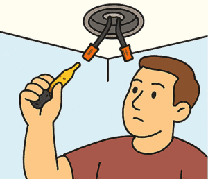 Man using voltage tester