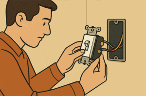 man removing switch from the electrical box