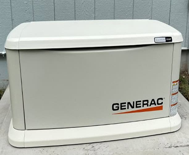 Finished Generac whole-home standby generator installed by Landis Electric in Olathe, KS