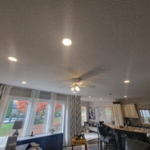 Led Wafer Lights And Fan In Living Room