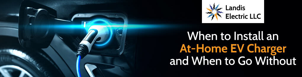 EV charger in car lit up in blue