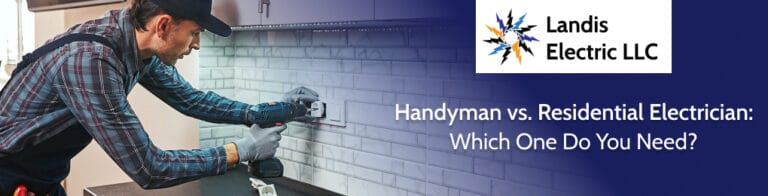 electrician installing an outlet in a kitchen